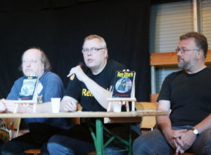 ColoniaCon: Beim Panel standen einige der Macher Rede und Antwort. Von links: Achim Mehnert, Ben B. Black, Andreas Zwengel.